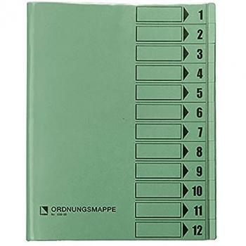 Bene Ordnungsmappe 083800GN DIN A4 12Fächer PVC grün