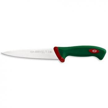 Couteau professionnel Sanelli 18 cm avec revêtement antidérapant rouge et vert
