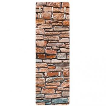 Wandgarderobe Design 3D Steinrot‑Türkis – 119 cm Höhe, 39 cm Breite