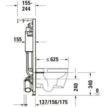 Module DuraSystem Duravit WC (50 × 115 cm) avec mise en place