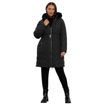 Noir Elegance Faux Fur Parka