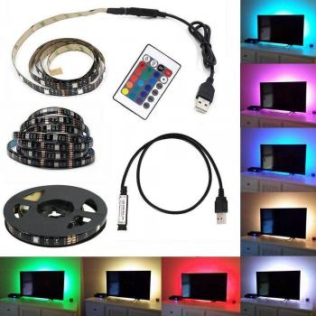 Striscia Retroilluminazione TV LED USB RGB 5V 2mt 3mt 5mt
