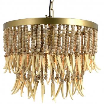 Lampada sospesa 40 x 40 x 29 cm Naturale in Metallo e Legno