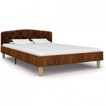 VidaXL 120x200cm Bed Frame in Brown Faux Leather