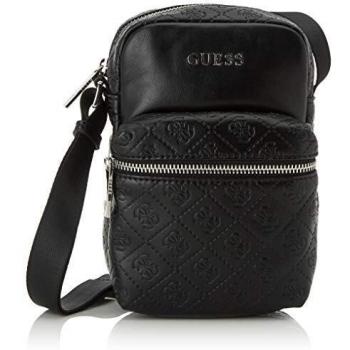 Guess Men's Dan 4g Embossed Messenger Bag, Black, 2x23x19 Centimeters