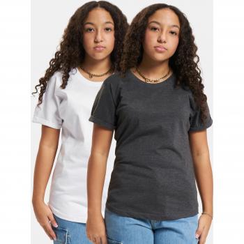 Urban Classics Boys' Charcoal & White Short Sleeve Tee 2 Units 134-140 cm
