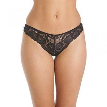 Two-Pack Black Floral Lace Thongs by Camille – 10 US