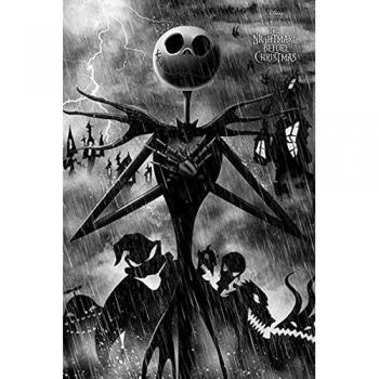The Nightmare Before Christmas Poster in Schwarz und Weiß