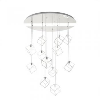 Sospensione 12 Luci G9 Frame in Metallo Cromo