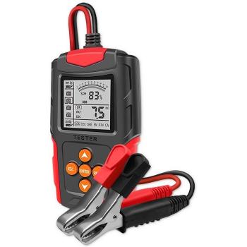 Batterietester LCD Qoltec 12/24 V, 3Ah–200Ah, Rosso/Nero