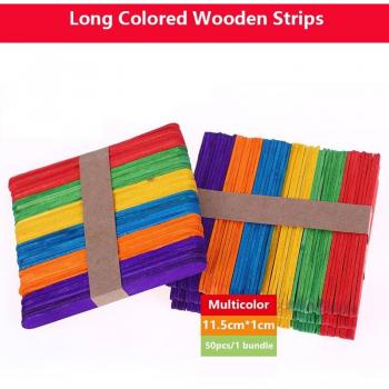 50 Piece Set of Fun and Colorful Ice Cream Sticks for Kid's Crafts and Play