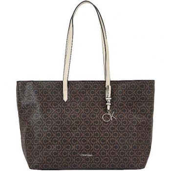 Bolso Shopper Calvin Klein con Print Monograma Marrón