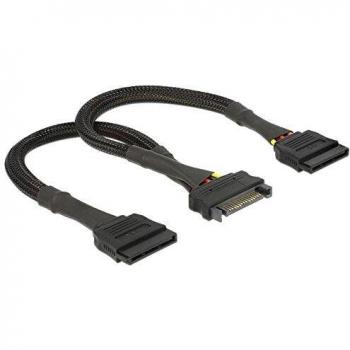 Delock Kabel Power SATA 15Pin Bu > 2 x SATA 15Pin St HDD 25cm