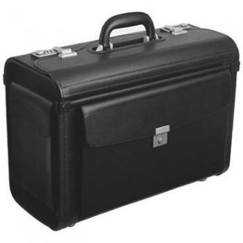 Dermata Pilotenkoffer – Rindspaltleder, 32 l, Schwarz, bis 50 l Handgepäck