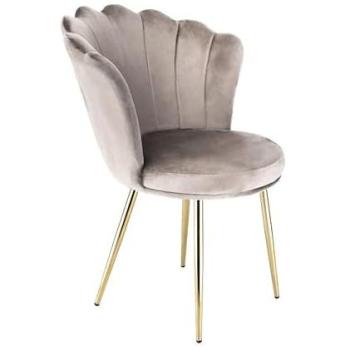 Taupe Freya Velvet Upholstered Scallop Chair – 1 Seater