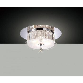 Cromed TOSCA 4 Luci – Lampadario Rotondo in Vetro e Cristallo