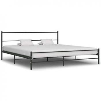 Bed Frame without Mattress Grey Metal 200x200 cm vidaXL