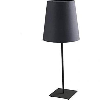 Lume in metallo grigio con paralume in tessuto 24x63 cm.