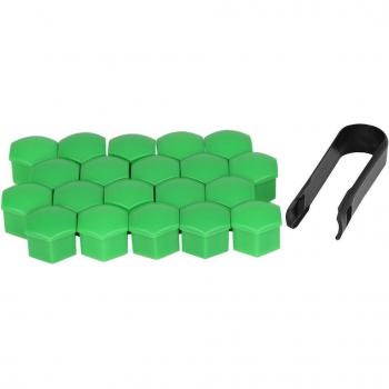 Uxcell 20pcs 17mm White Plastic Car Wheel Nut Cover Caps with Removal Tool