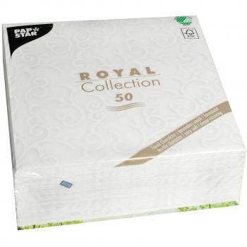 0 Stück Servietten ROYAL Collection 1/4-Falz 40 cm x 40 cm weiß