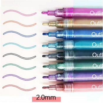 Kawaii Double-Line Highlight Pens for Art