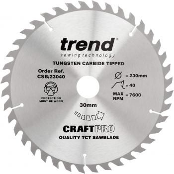 Trend Craft Pro 230mm x 40T Wood Saw Blade