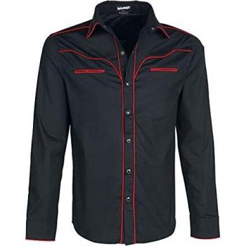 Rockabilly Langarmhemd Banned Alternative Plain Trim