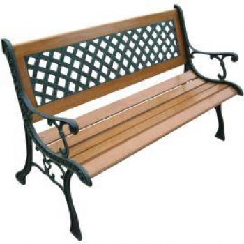 PANCHINA VILLA BORGHESE 126x56x74h in ghisa e legno