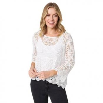 White Lace Crochet Tunic