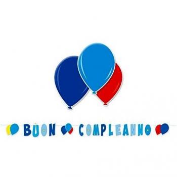 Big Party Festone Celeste Buon Compleanno