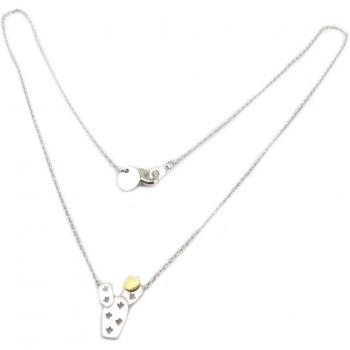Collier Cactus en Or Argent 15x11 mm