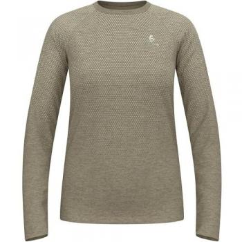 Odlo Donna Maglietta A Maniche Lunghe Crew Essential Seamless Vetiver Melange L