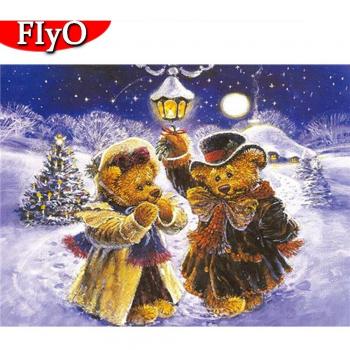 Mosaïque d'Hiver Ours Cadeau Noël