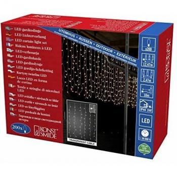 Luci a tenda con 200 diodi bianchi caldi