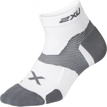 Vectr Compression Cushion Socks (1/4 Crew) – White/Grey – Unisex – Size S