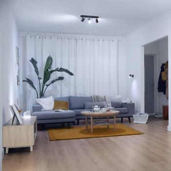 Faretto Smart led Imageo, Luce Bianca da Calda a Fredda Dimmerabile, 3 x 5W, 3 punti luce, WiFi, Nero, Tecnologia SpaceSense, Controllo Vocale