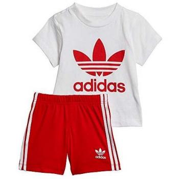 Adidas Short Tee Set per Bambini White/Scarlet