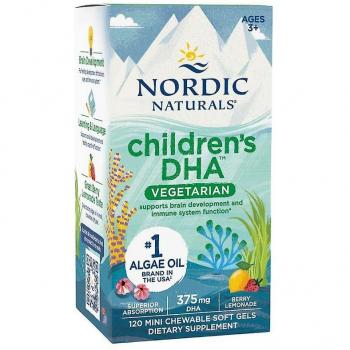 Nordic Naturals, Kinder DHA, Beerige Limonade, 375mg, 120 Mini Kautabletten
