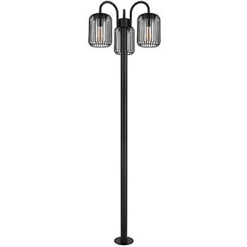 GLOBO LIGHTING LED Stehlampe 3‑Flammen, IP44, 180 cm, Schwarz