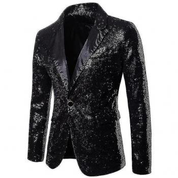 Blazer con lentejuelas para banquete masculino XL