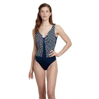 Sunmarin Damen-Badeanzug Basic 40E – Blau, schnelltrockend, Soft‑Schalenmaterial, eleganter Vorderbereich