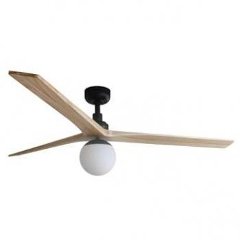 Netlighting Klim Large Black Light Oak Wood Ceiling Fan DC Smart Motor with E27