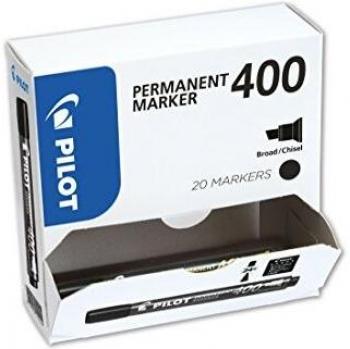 Pilot Permanentmarker 400, 15 Stück + 5 gratis, Schwarz, 1,0