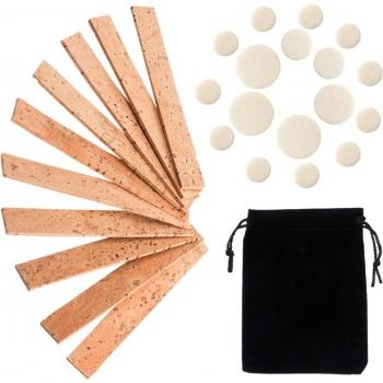 Pack 27 joints de cou de clarinette en liège + coussin de vent en bois – édition 24BD