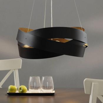 Domiluce Ø 50 cm Tornado Pendant Lamp, Black, 3-Bulb