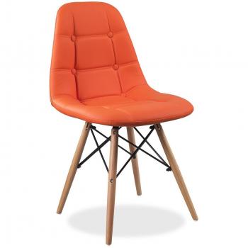 Set di Sedie Lo+DeModa: Legno Faggio + D20 Gommapiuma, Compensato & Ferro, Colore Arancione