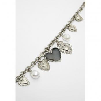 Collezione Stradivarius: Collana Cuore Multicharm Grigio OS