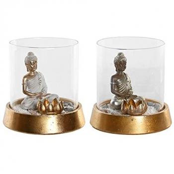 Figurine Décorative Argentée Orientale 16 x 16 x 18 cm (2 Unités)