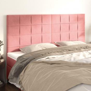 VidaXL 4er Set Kopfteile Rosa 80x5x78/88 cm Samt