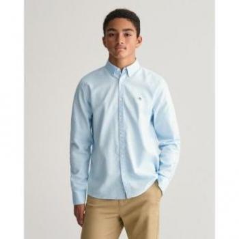 Camisa Gant Unisex Oxford Shield Azul, talla 15 años (170 cm)